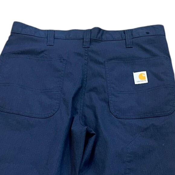 Carhartt Rugged Flex Relaxed Fit Navy Work Canvas Pants Size‎ 30x30 #74533-20 - Picture 4 of 7